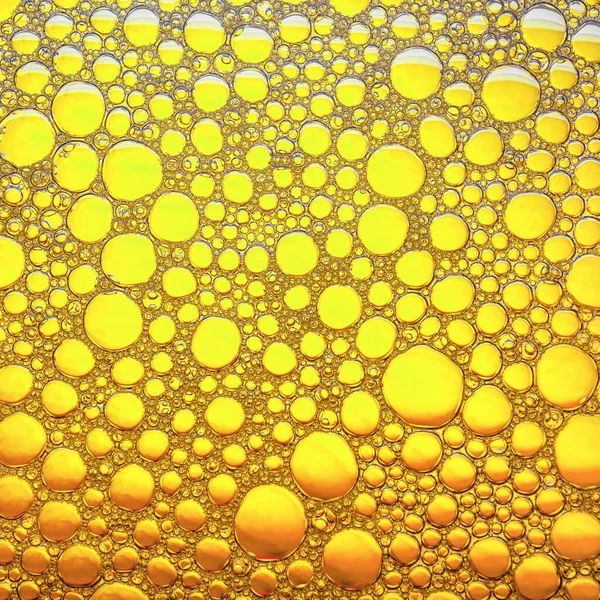 Bubbles Yellow Background Abstract Bubbles Texture Flat Lay — Stock Photo, Image