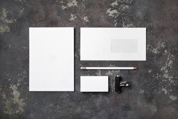空白のコーポレートアイデンティティの写真 文房具セット ブランドのモックアップ コピーブック — ストック写真