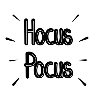 Cute hand drawn lettering Halloween Hocus Pocus quote vector illustration for kids vector Cute hand drawn lettering Halloween Hocus Pocus quote vector illustration for kids vector