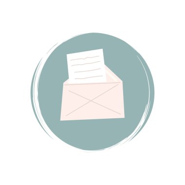 Şirin noel kutlaması posta ikonu vektörü, fırça desenli çember çizimi, sosyal medya hikayesi ve vurgular