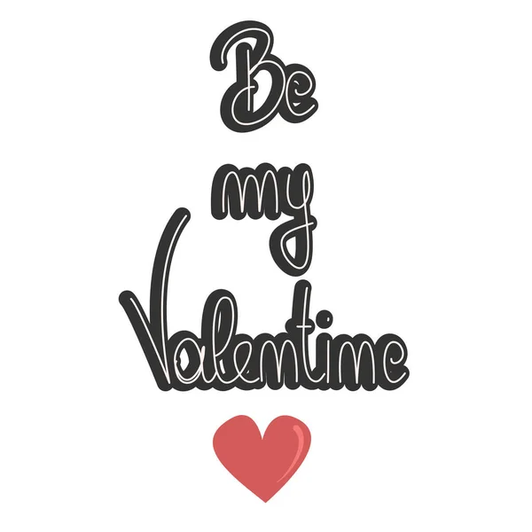Cute Hand Drawn Lettering Valentine Text Vector Illustration Greeting Card — 스톡 벡터