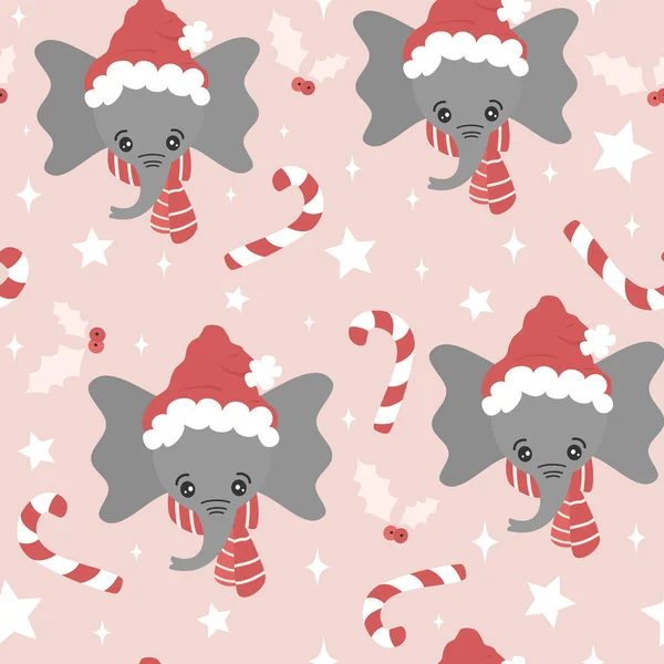 Cute Winter Holidays Hand Drawn Seamless Vector Pattern Background Illustration — Vettoriale Stock