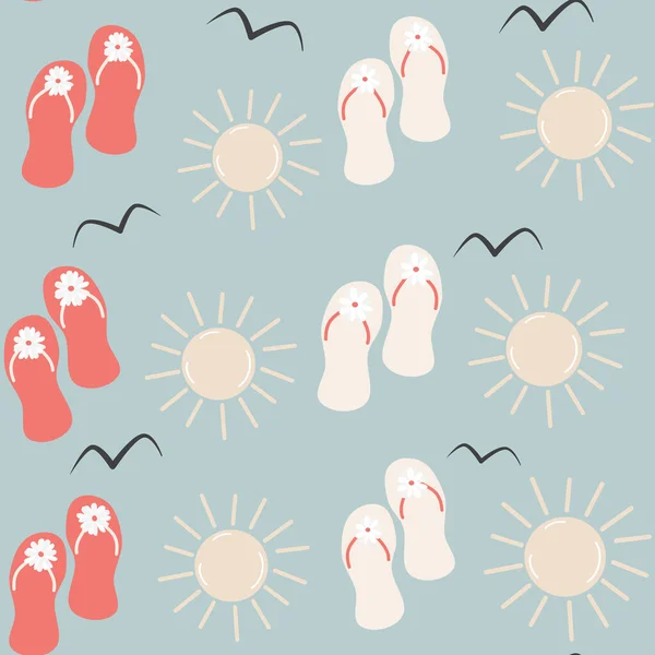 Mignon Dessin Animé Abstrait Rouge Blanc Flip Flop Motif Vectoriel — Image vectorielle