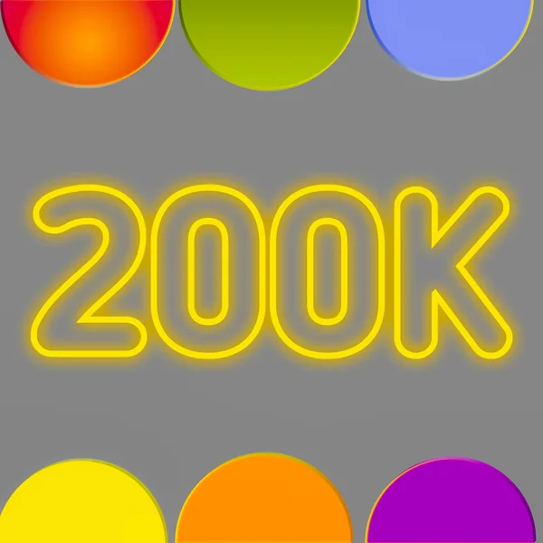 Eine Darstellung Gelb 200K Text Isoliert Auf Dem Hintergrund Mit — Stockfoto