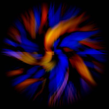 Renkli bir çiçek yanılsaması şeklinde soyut bir çizim.