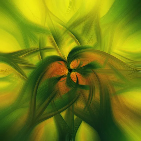 Representación Fondo Espiral Abstracto Verde Amarillo — Foto de Stock