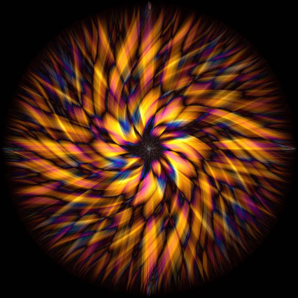 Representación Una Espiral Colorida Abstracta Aislada Sobre Fondo Negro — Foto de Stock