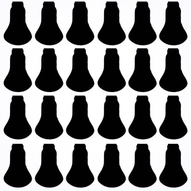 Beyaz arkaplanda izole edilmiş siyah ampullerin 3 boyutlu çizimi