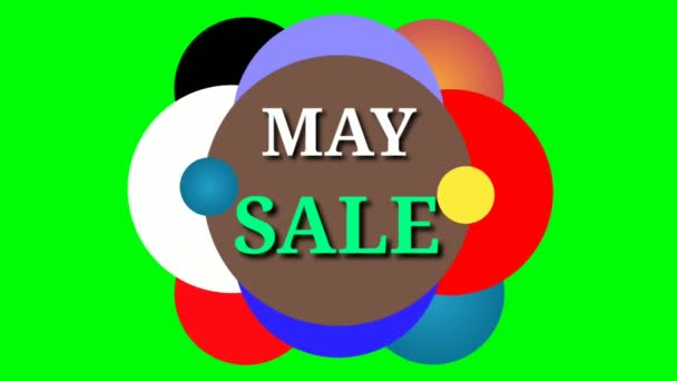 6月Saleフラットスタイルステッカー バナーカラフルなラベルポップアッププロモーションアニメーション4K緑の画面 Sale 特別オファーや6月のイベント — ストック動画