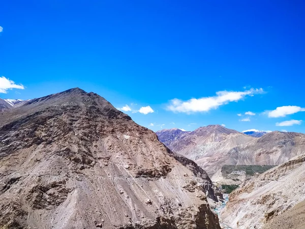 Lit Rivière Plat Entre Les Montagnes Dans Vallée Inde — Photo