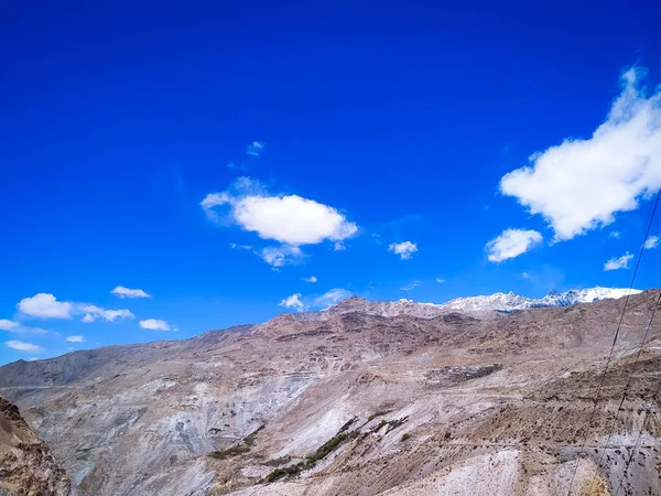 Spiti Valley Avec Ciel Bleu Nuages Himachal Pradesh Inde — Photo