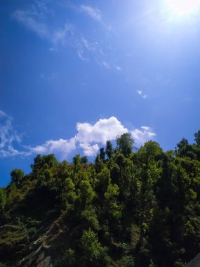 Yeşil ormanın üzerinde güzel bir bulut manzarası
