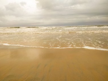 Tropical sea landscape with white sand and white sea. Idyllic paradise vacation destination