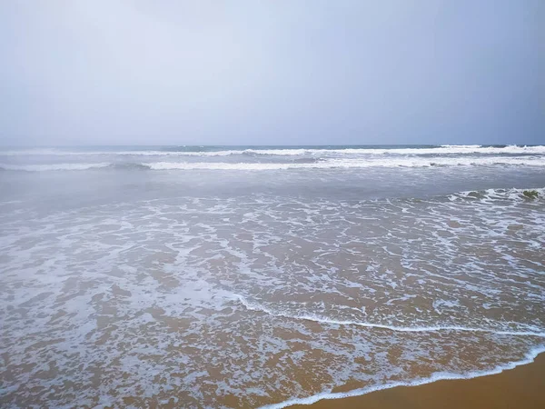 Κύμα Άμμος Φόντο Παραλία Διακοπές Χαλαρώσετε Στην Έννοια Του Καλοκαιριού — Φωτογραφία Αρχείου