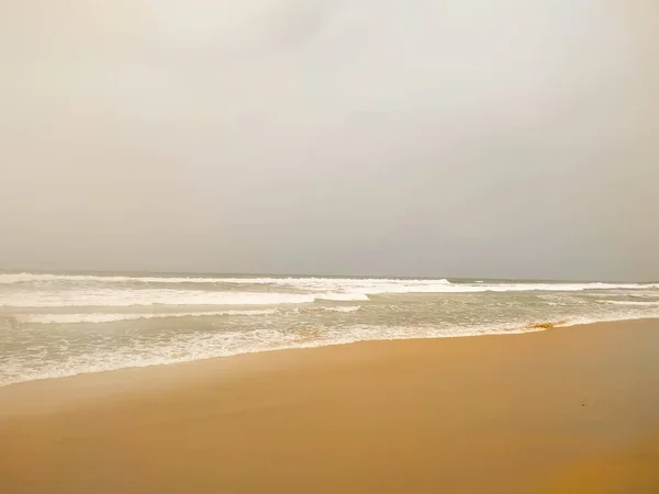 Beautiful Ocean Waves Beach White Water Goa India High Season — Photo