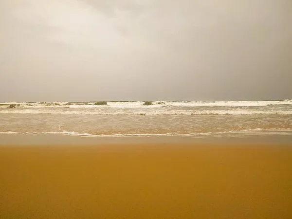 Wave Sand Beach Morning Time — Zdjęcie stockowe