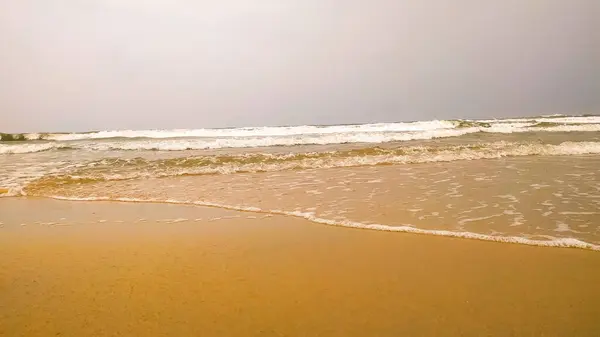 Beautiful Summer Beach Concept Soft Wave Sea Empty Sandy Beach — ストック写真