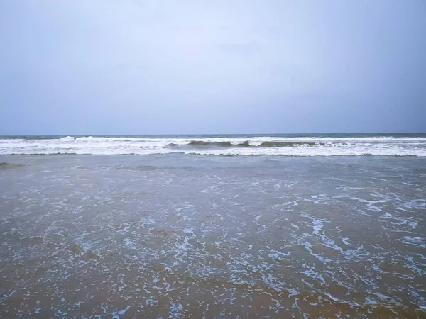 White Wave Clean Sand Beach Nature Concept Background — ストック写真