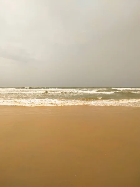 Belle Mer Vague Douce Sur Plage Sable Fin Été — Photo