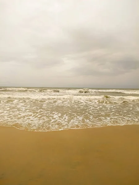Beautiful Soft White Ocean Wave Clean Sandy Beach — Stockfoto