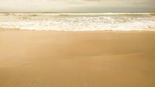 Soft White Ocean Wave Sandy Beach Background — Photo