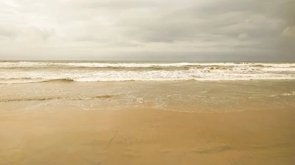 Soft Wave White Ocean Sandy Beach Background — Stok fotoğraf