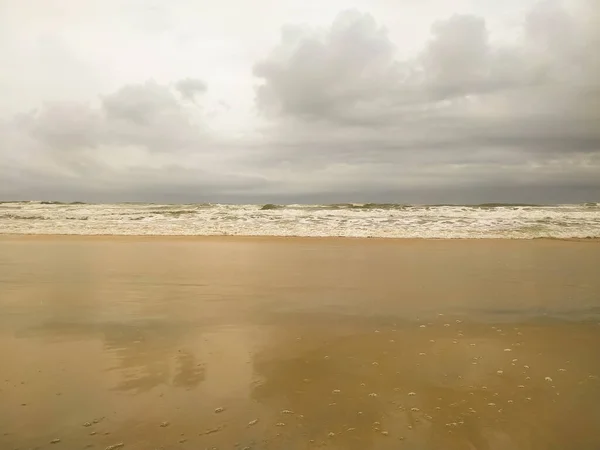 Beach White Sea Summer Blue Sky Cloud Background India — Foto de Stock