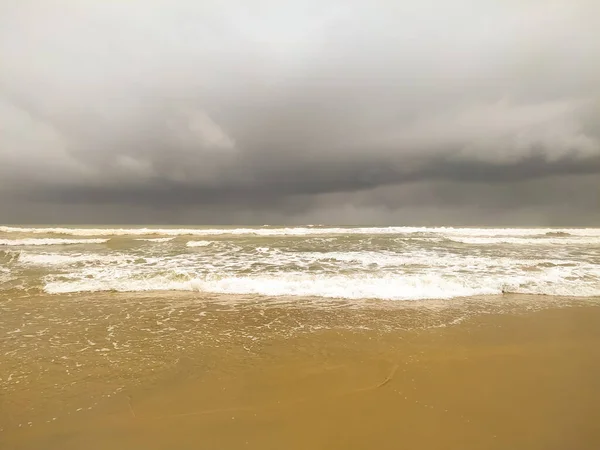 Storm Wave Sand Beach — Stok fotoğraf