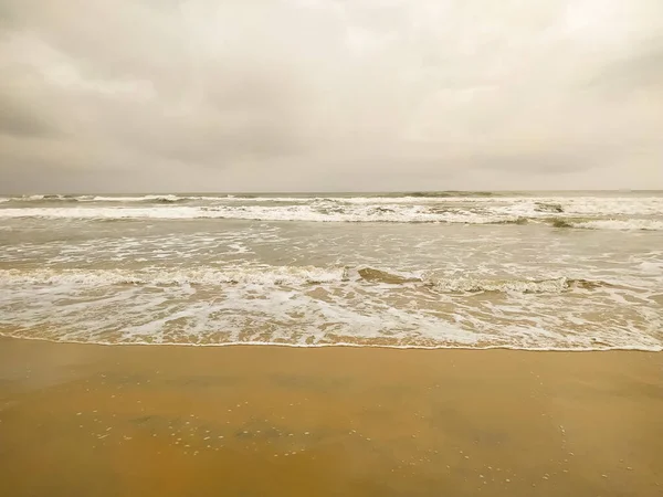 Plage Sable Océan Vagues Fond — Photo