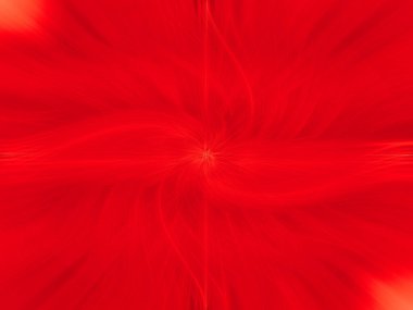 Parlak kırmızı çiçek yanıltıcı bir şekle sahip soyut bir çizim.