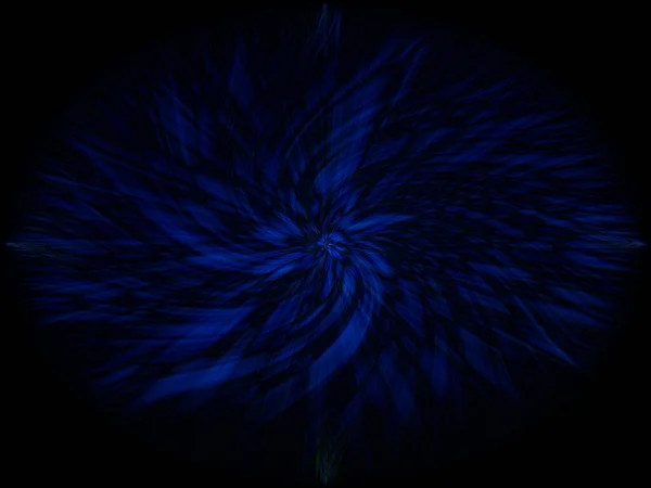 Una Representación Abstracta Forma Flor Azul Ilusoria Sobre Fondo Negro — Foto de Stock