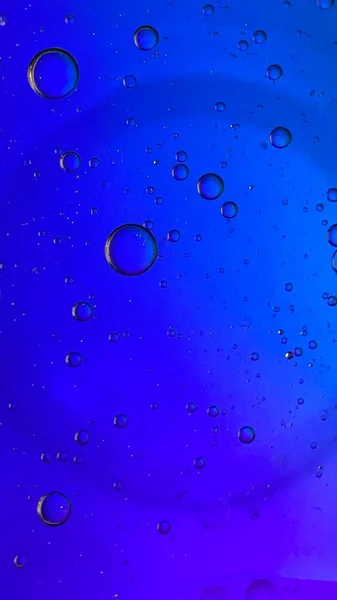 Abstraktní Makrofotografie Barevné Pozadí Olejové Kapky Vzduchové Bubliny Plovoucí Vodě — Stock fotografie