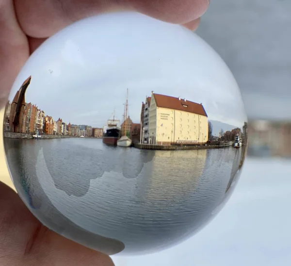 Gdansk Poland January 2022 Old Town Historic Buildings Motlawa River — Stockfoto