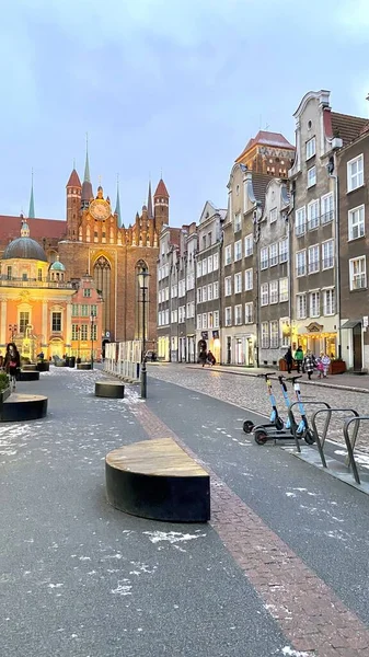 Gdansk Poland January 2022 Old Town Historic Buildings Colorful Tenement — Φωτογραφία Αρχείου