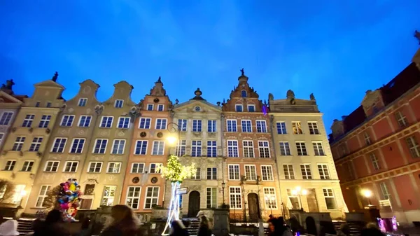 Gdansk Poland January 2022 Old Town Historic Buildings Dluga Street — Stockfoto