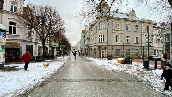 Sopot Woiwodschaft Pommern Januar 2022 Interessante Historische Gebäude Der Hauptstraße — Stockfoto