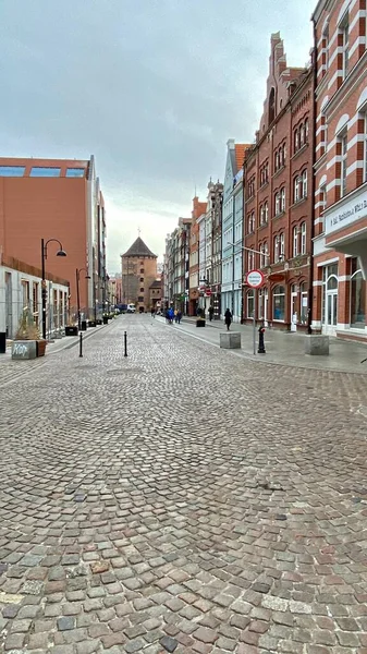 Gdaňsk Polsko Leden 2022 Staré Město Historické Stavby Barevné Domy — Stock fotografie