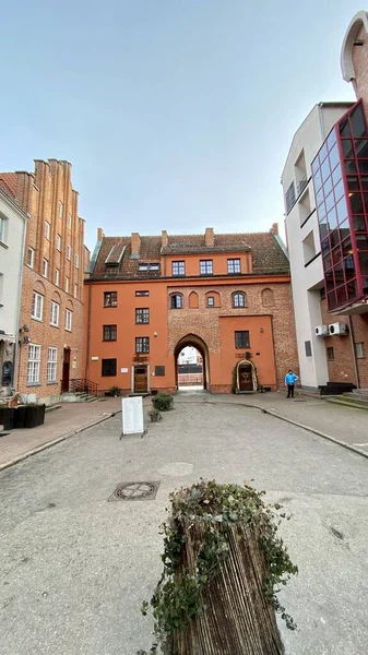 Gdansk Polonia Enero 2022 Ciudad Vieja Edificios Históricos Casas Viviendas — Foto de Stock