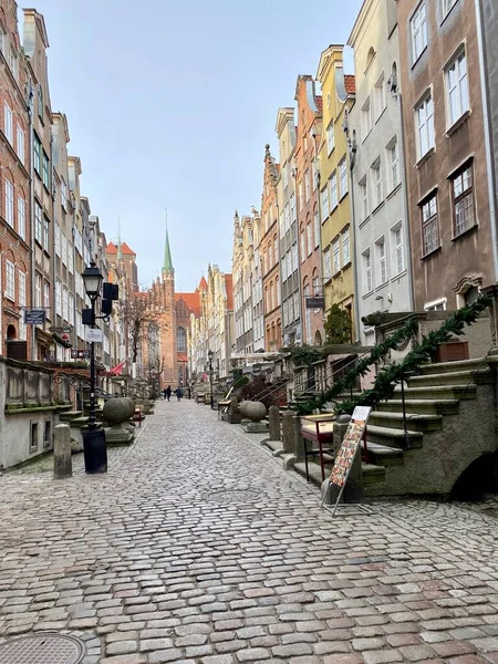 Gdansk Polonia Enero 2022 Casco Antiguo Edificios Históricos Casas Alquiler — Foto de Stock