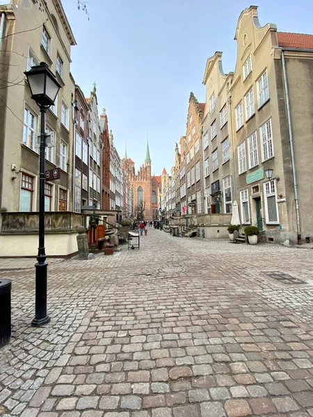 Gdansk Polen Januari 2022 Oude Stad Historische Gebouwen Kleurrijke Huurhuizen — Stockfoto