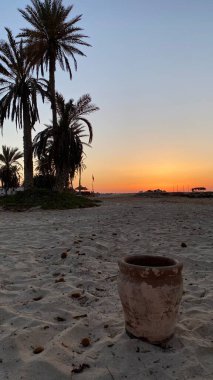 empty beaches at sunrise orange sky calm can