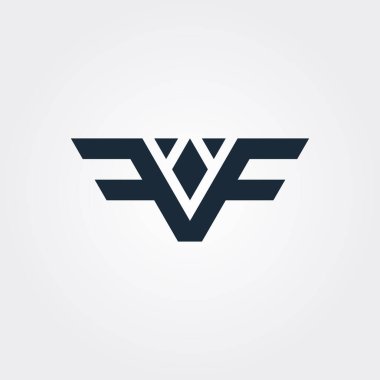 F Harfi Kanat vektör tasarımı çizimleri