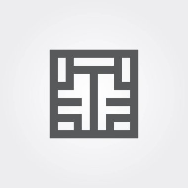 T harfi soyut vektör tasarımı çizimleri