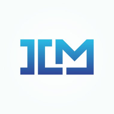 I M harfi logosu İlk vektör tasarımı çizimi
