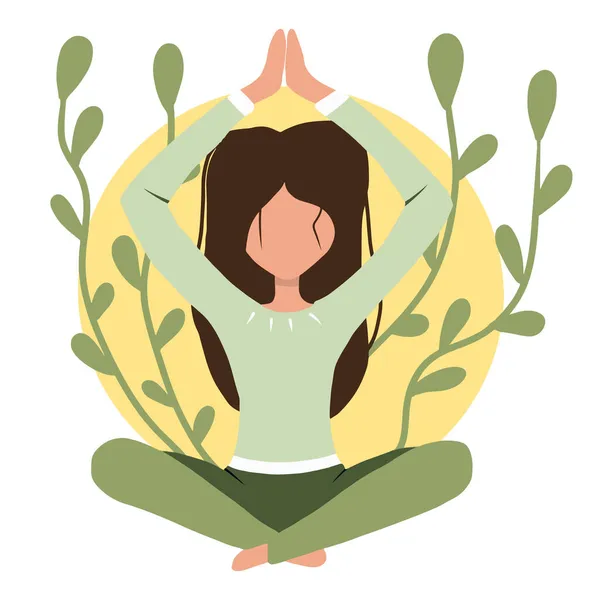 Kadın nilüfer pozisyonunda oturuyor. Yoga yapıyorum. Yoga yapan genç bir kadın meditasyon yapıyor, farkındalık egzersizi yapıyor, evde ruhsal disiplin uyguluyor..