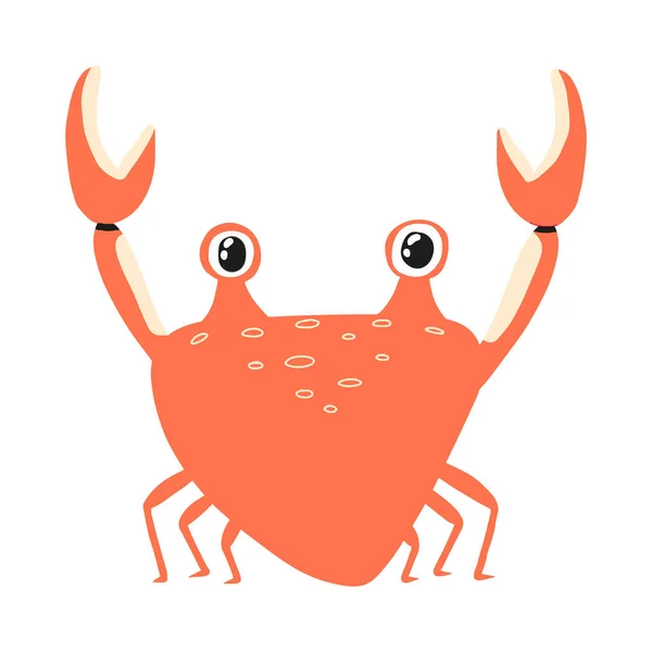 孩子们用白色背景把螃蟹比喻成孤立的.卡通人物手绘螃蟹. — 图库矢量图片
