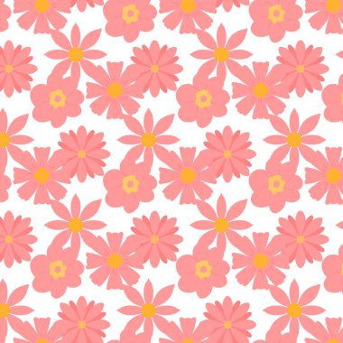  Pembe çiçekli, kusursuz bir desen. Bahar çiçekleriyle desen. Bahar deseni.