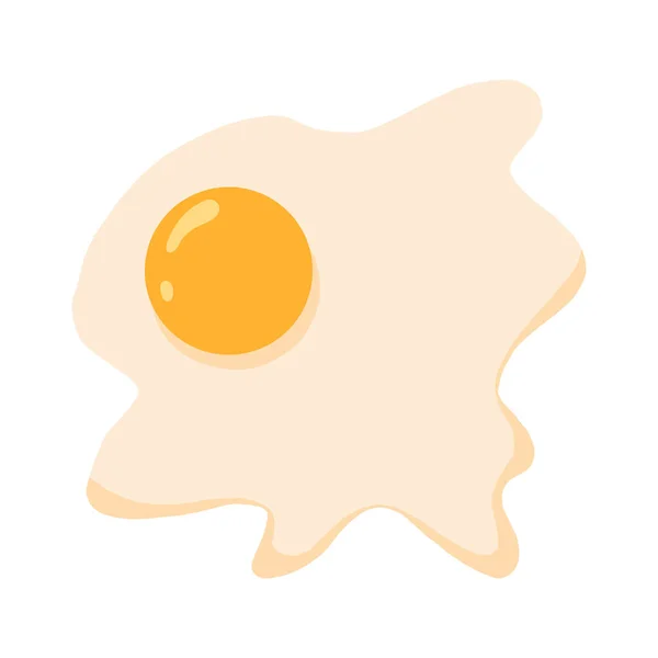Illustration vectorielle des œufs brouillés. Illustration d'un œuf avec un jaune. — Image vectorielle