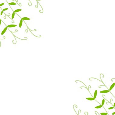  Mikro yeşillikli çerçeve. El çizimi biçiminde mikroyeşil vektör illüstrasyonlu köşe şablonu.