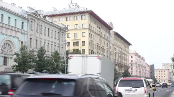 Moskow Rusia Agustus 2021 Pemandangan Pagi Jalan Tverskaya Lihat Arah — Stok Video